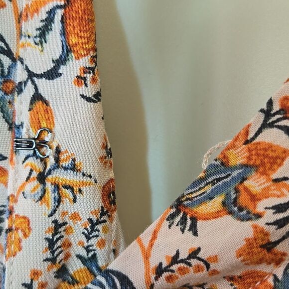 Old Navy Smocked Floral Cottagecore Midi Dress XXL Tradwife Long Sleeves - Picture 7 of 14